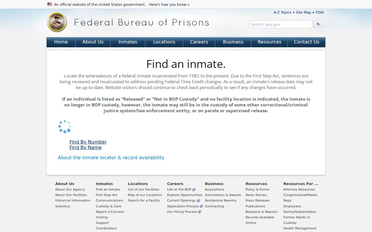 Federal inmate locator used separately from Delta County arrest records