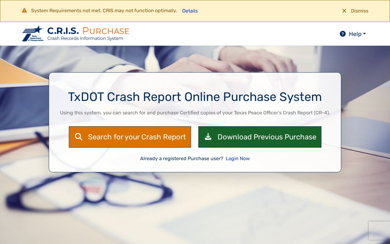 TxDOT CRIS crash report search related to a Delta County arrest