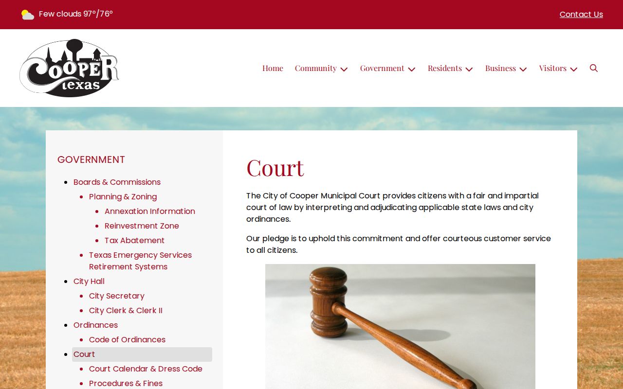 Cooper Municipal Court record information in Delta County and first Thursday schedule